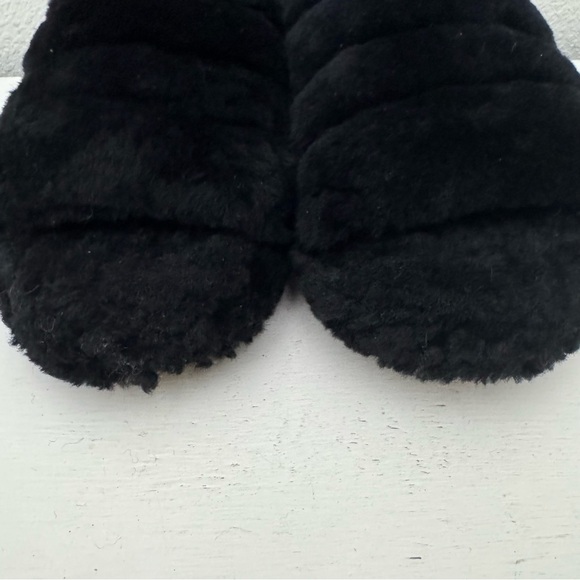 UGG Fluff Yeah Shearling Slingback Slide Slippers Black Size 10 - Picture 2 of 15